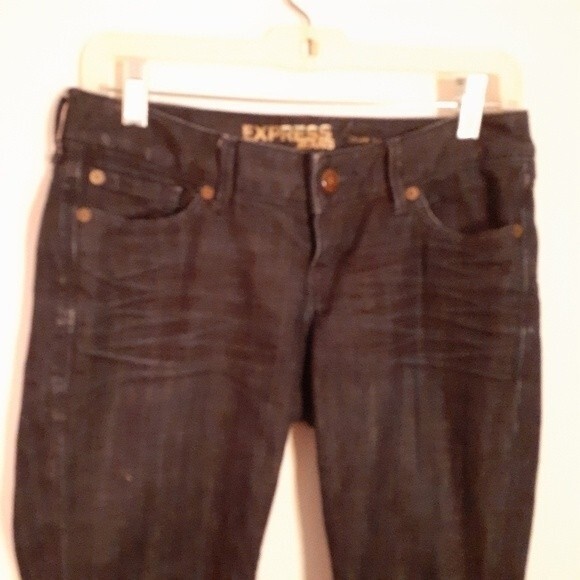 express jeans xs Express Zelda  jeans 2R dark wash 2 y2k low rise denim pants xs - Picture 4 of 10